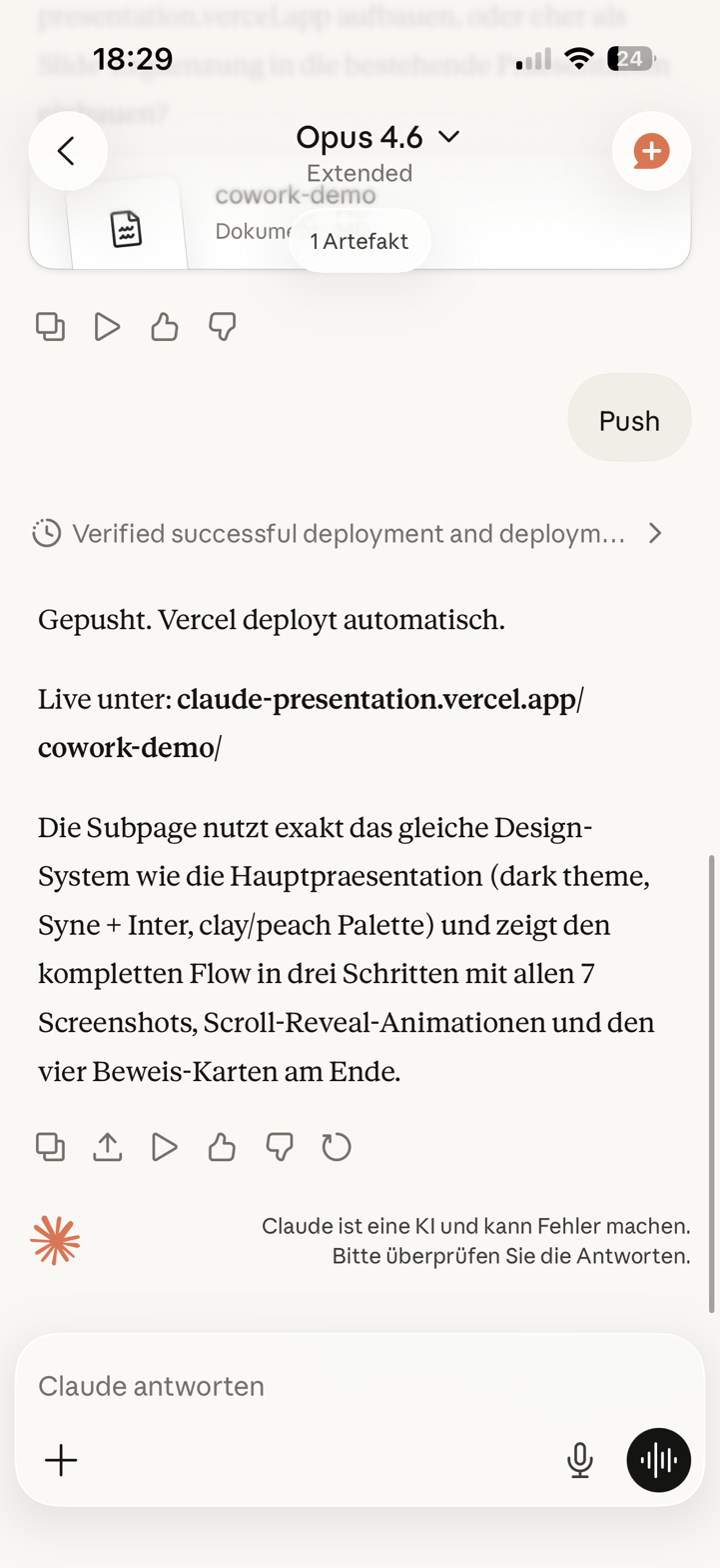 Gepusht und deployed auf Vercel
